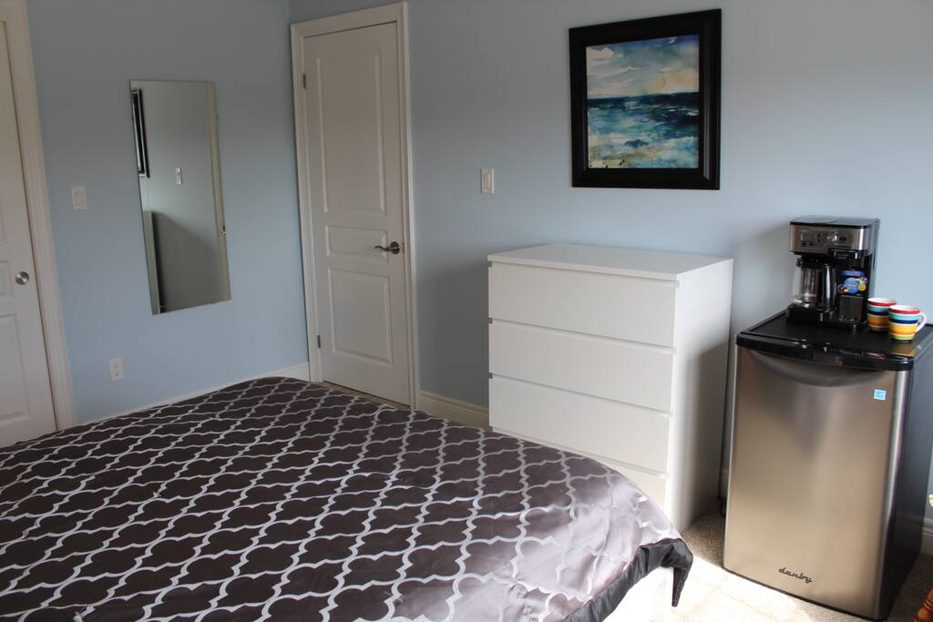 Private room with locking door for privacy