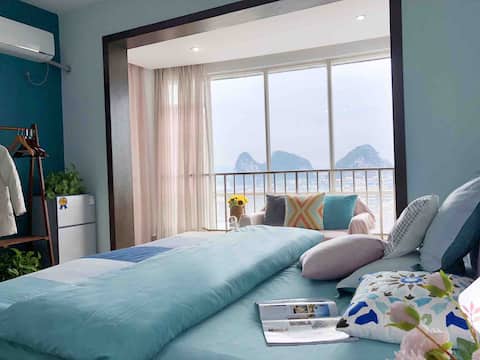 「简」北欧风  比邻桂林站/机场大巴/步行可到象鼻山/两江四湖/4米大落地窗赏漓江山水/电梯双大床