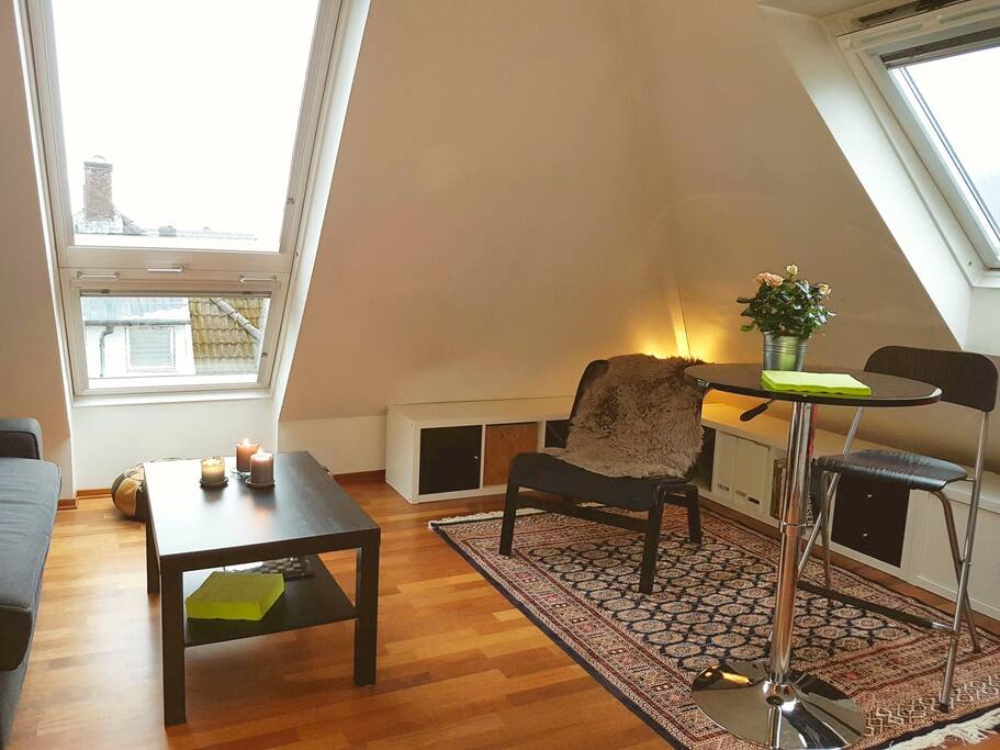 It´s a perfect place to stay for two persons or a family of four! Still it would be quite all right for 4 adults. It is also possible to sleep on a mattress in the attic.