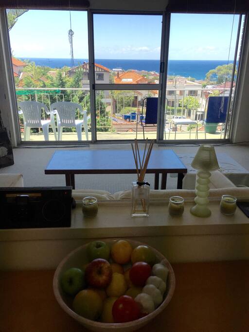 Full ocean views from Kitchen, Living room and Balcony