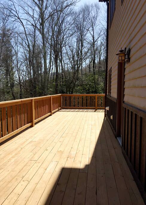 side porch with south facing seating
