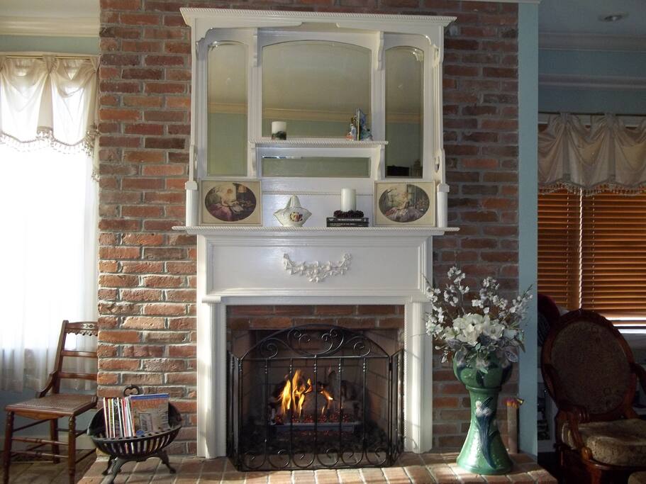 Fireplace in the parlor.