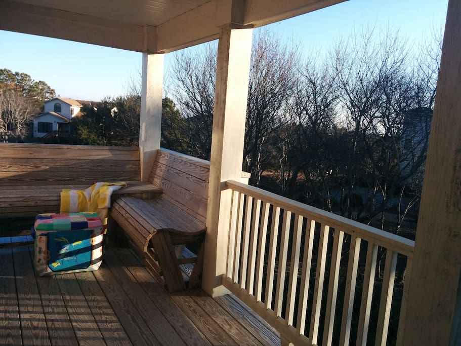 private deck to enjoy the sunrise with a cup of coffee...