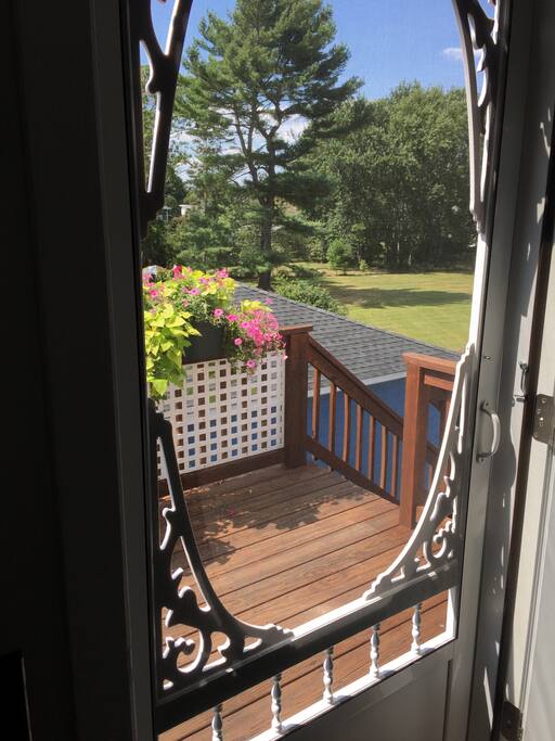 Small deck with table and chairs