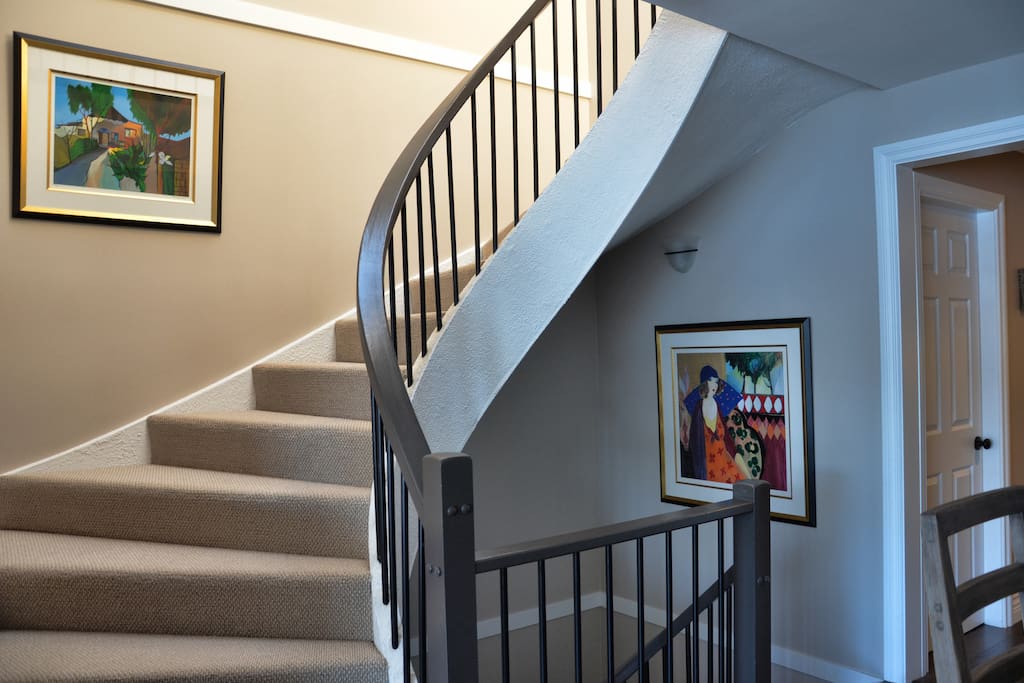 Stairs coming down from Entrance Level