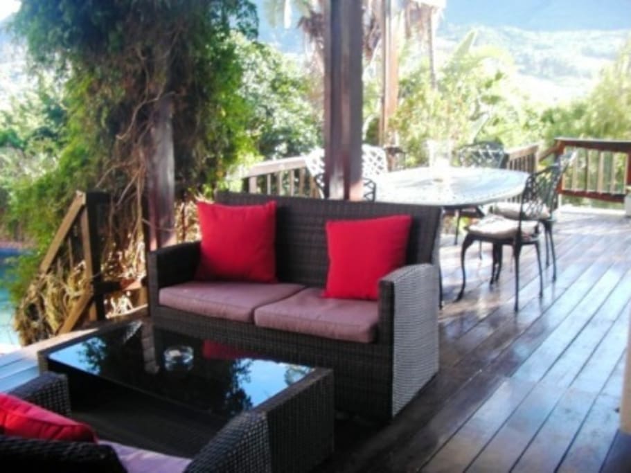 deck overlooking pool