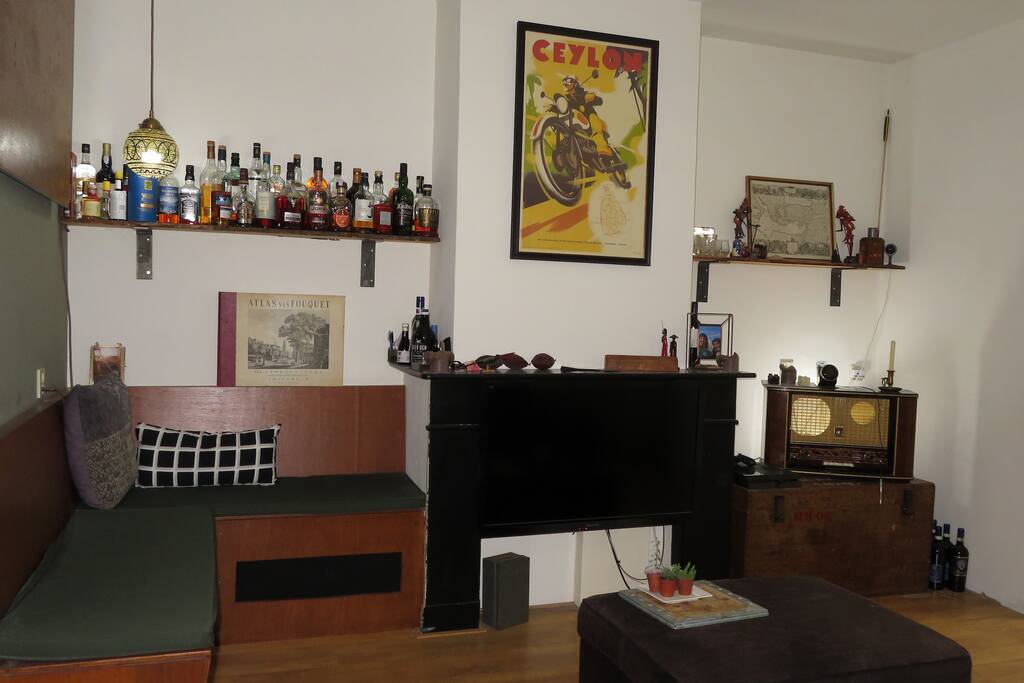 The living room with whiskey collection
