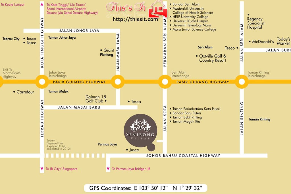 Senibong Villa Location Map