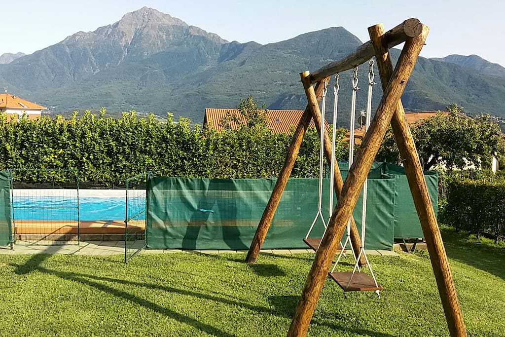 Our two swings are shared with our little guests