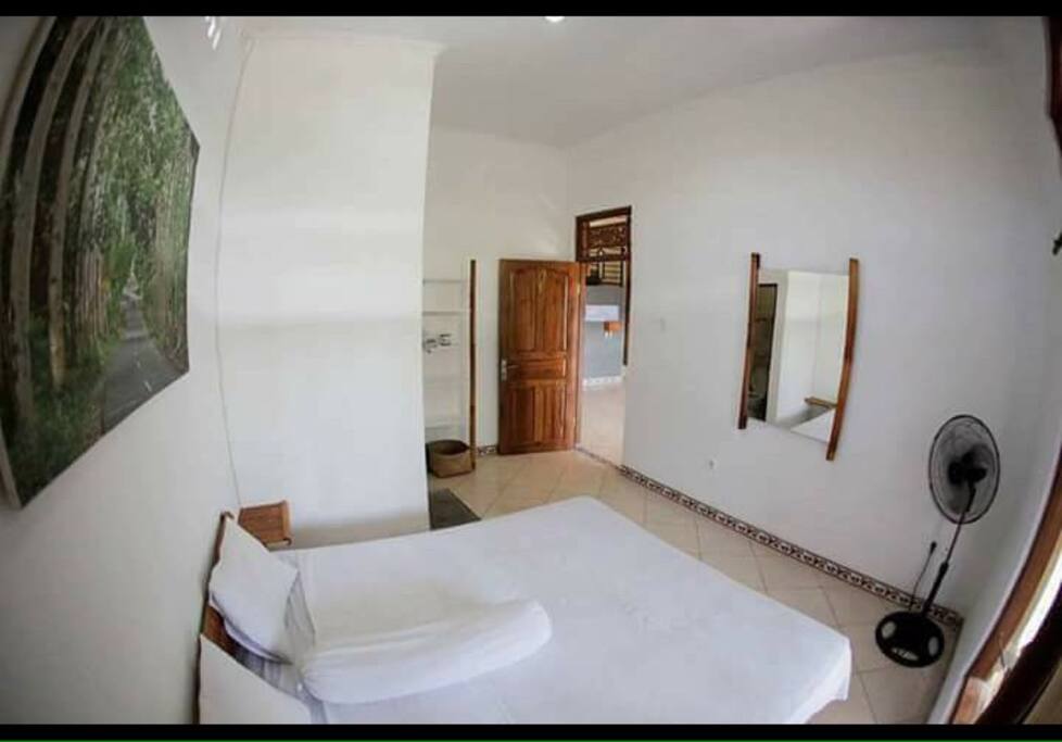 Bedroom and bathroom