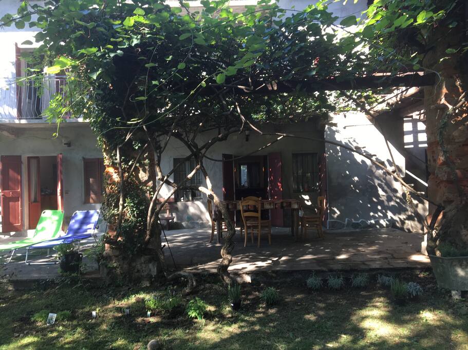 The pergola and porch
