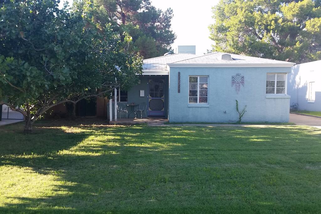Afternoon shade, at the Rising Phoenix, Happy Hippie Home. Great for sitting on the front porch.
