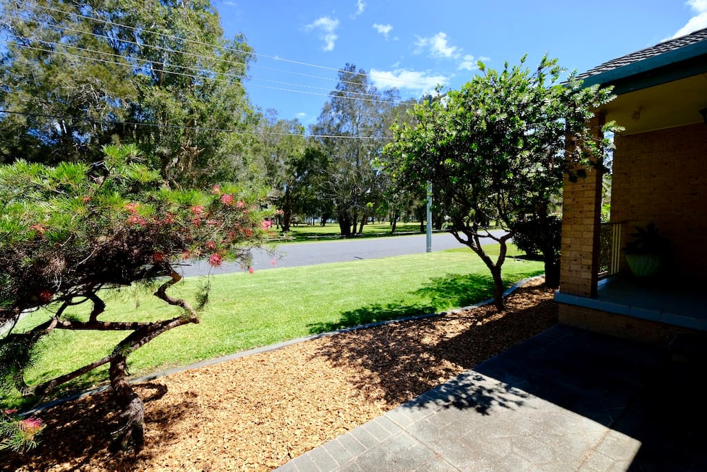 View from the front of the house towards the lake.