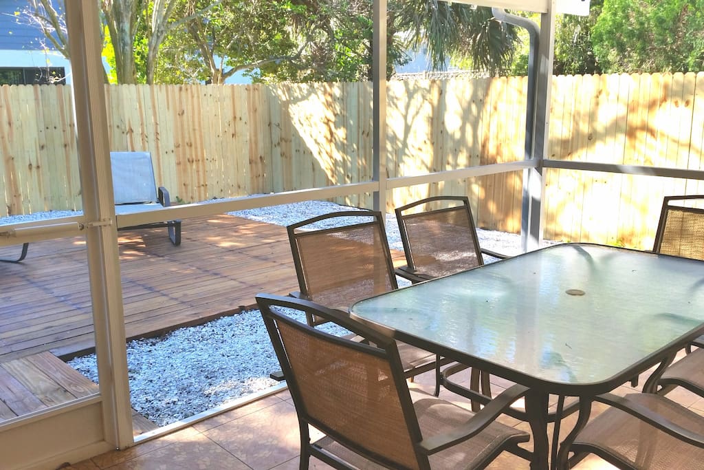 Back patio and screened in lanai