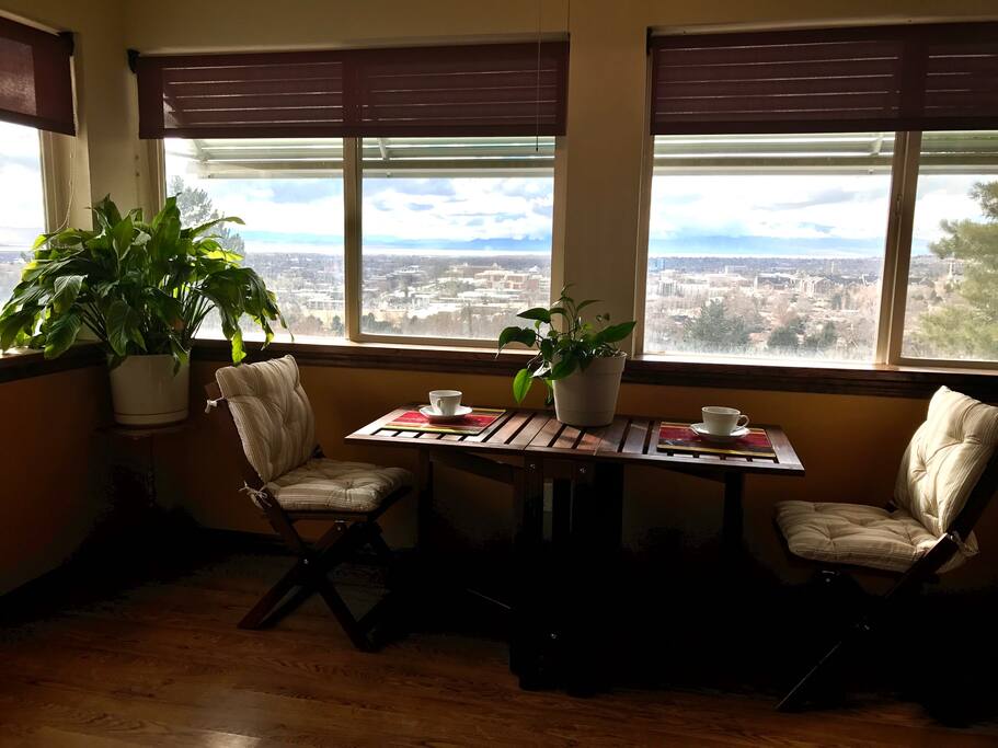 Breakfast area with view.