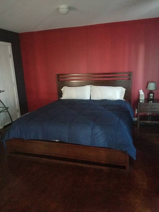 King size bed and pillows
