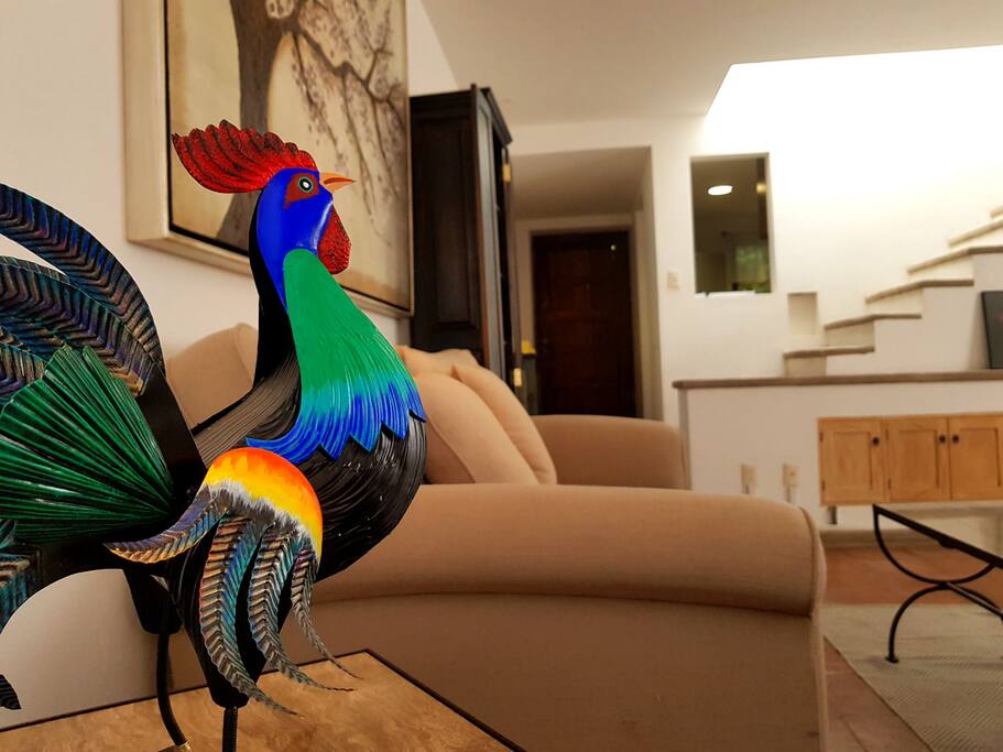 Detail of a happy rooster