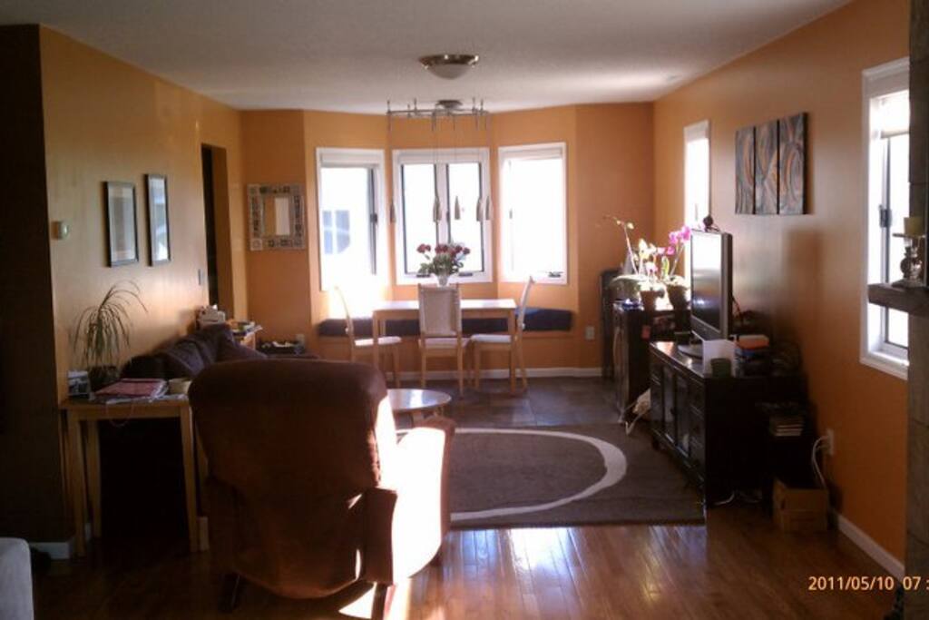 Open space living room, dining room
