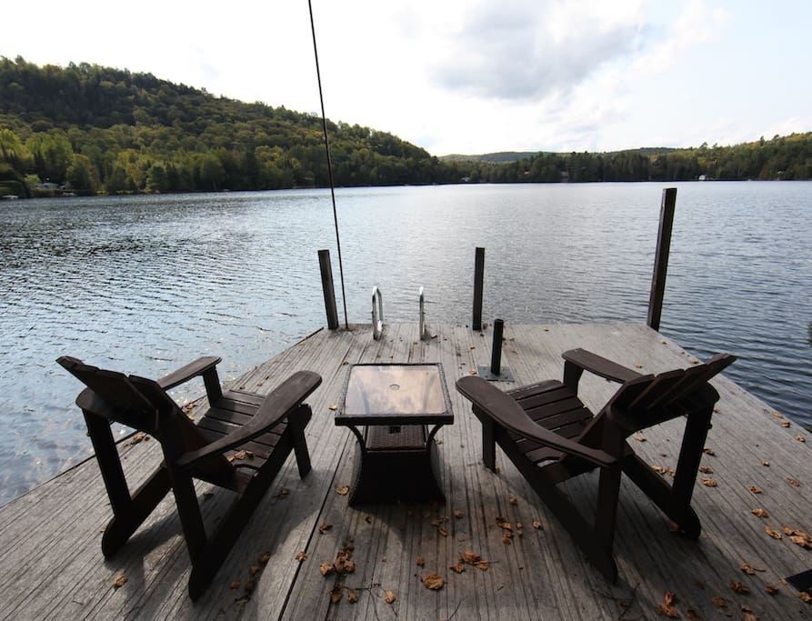 Deck on the lake with fantastic views.