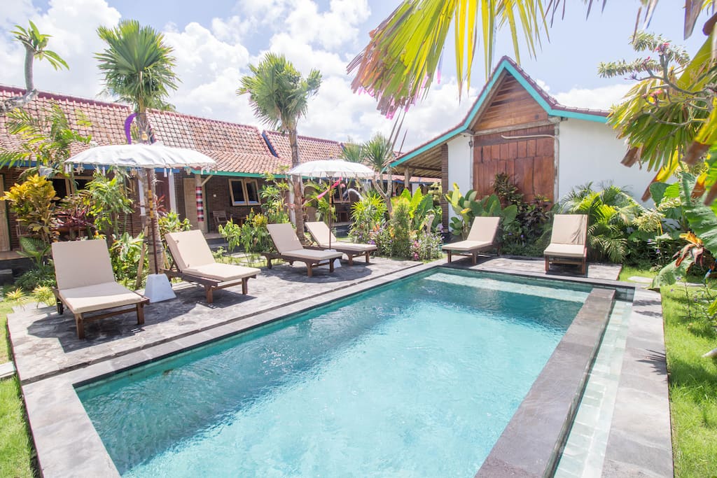 Share pool area in the guest house.