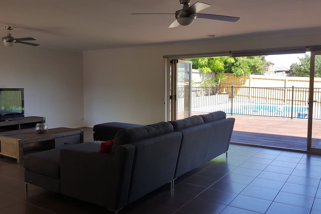 Rumpus room with pool view