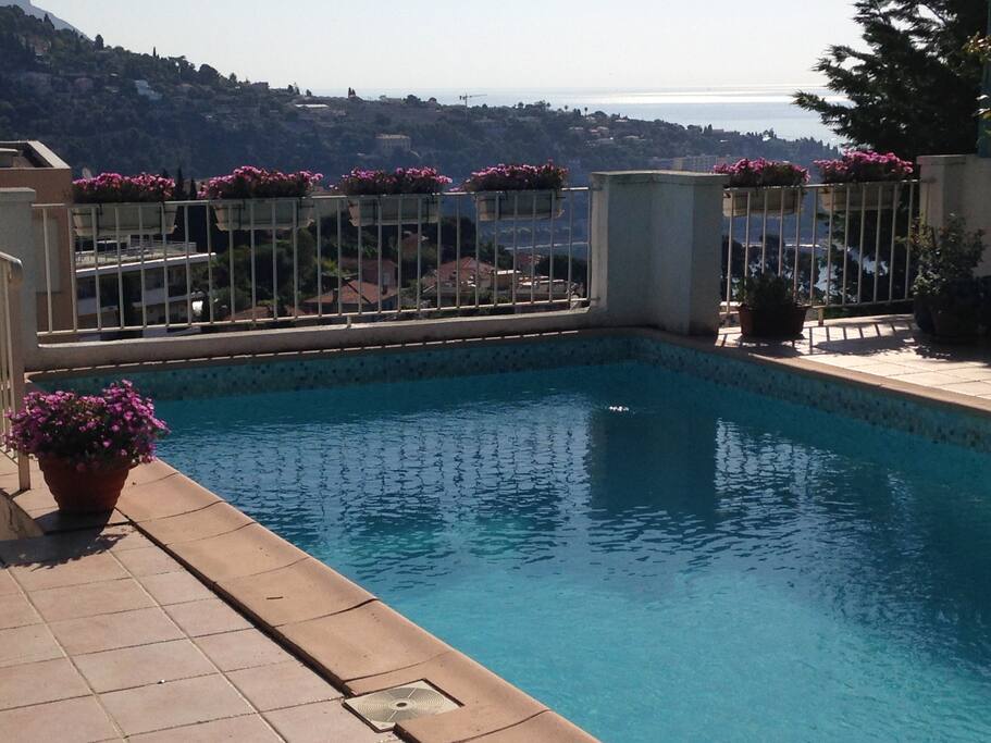 The pool with sea view.