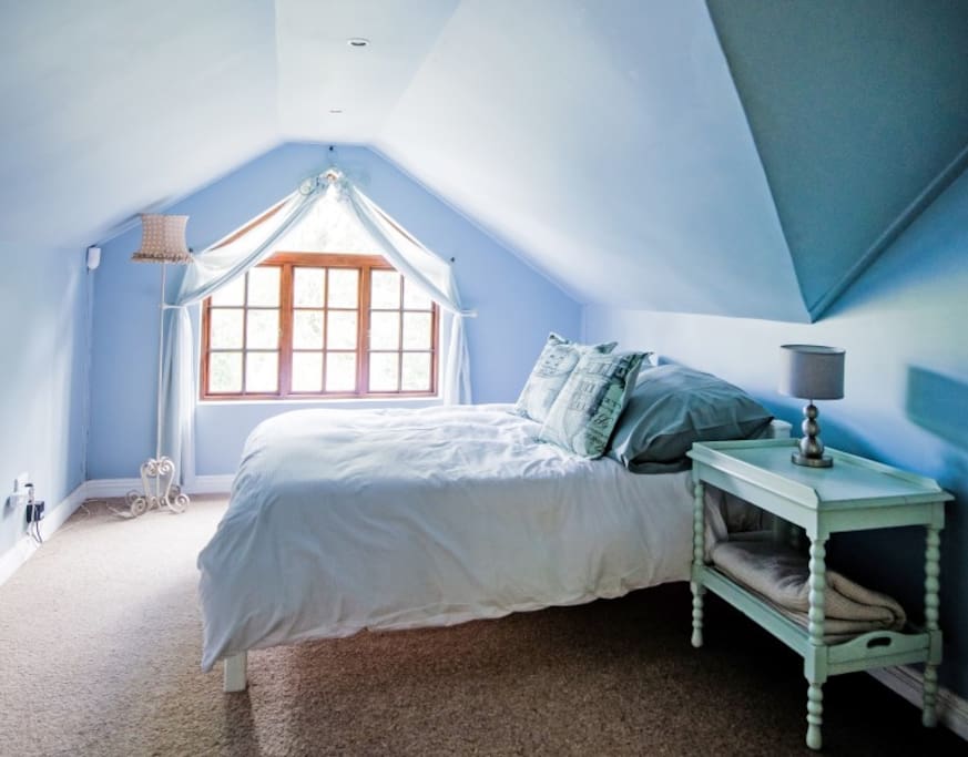 Loft bedroom with double bed