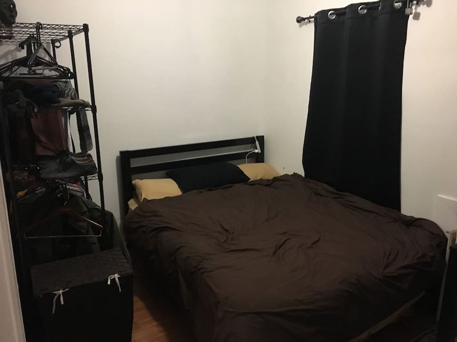 Bed and hanger space. I will leave space so you can hang your clothing.