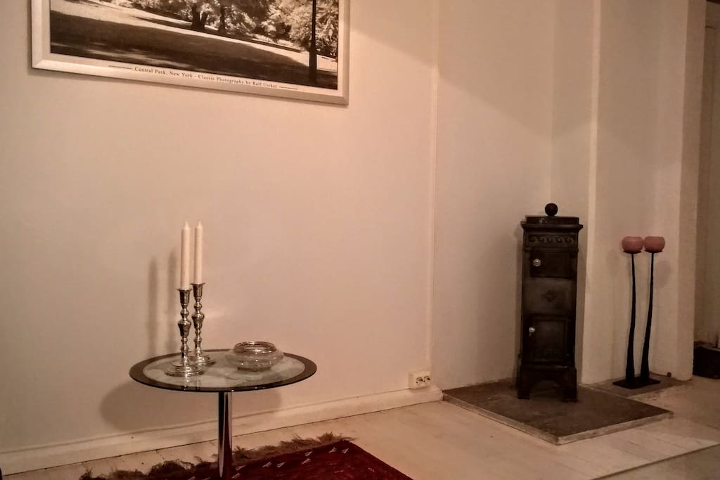 Nice woodburning stove for romantic heating in the fall/winter