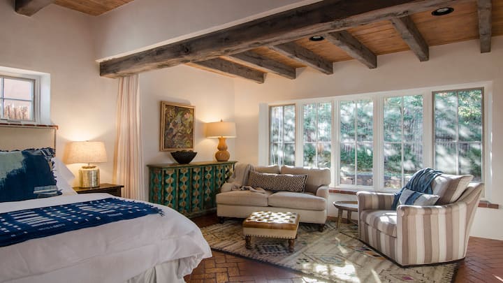 Master bedroom sitting room overlooking private garden