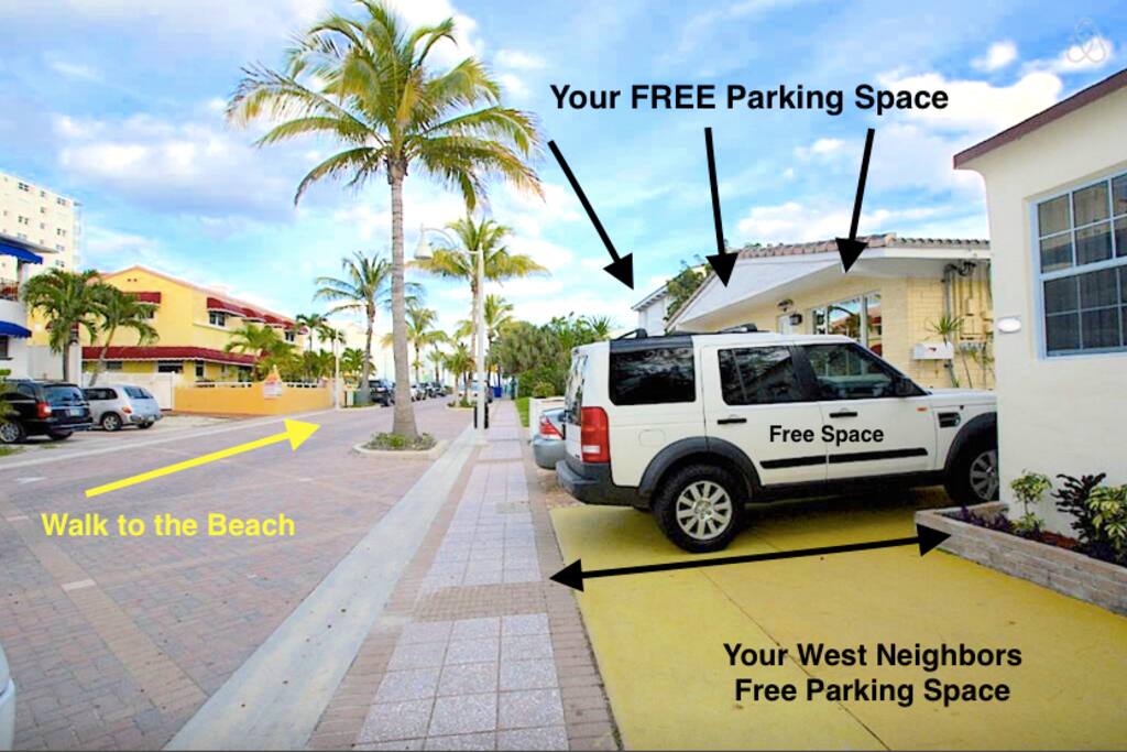Your FREE parking space on the yellow pad