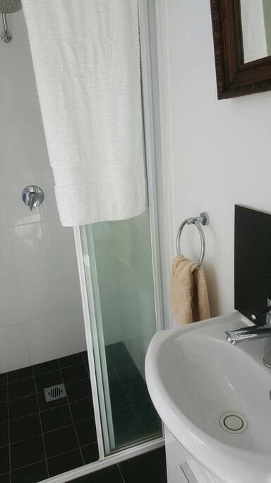 Private shower and toilet