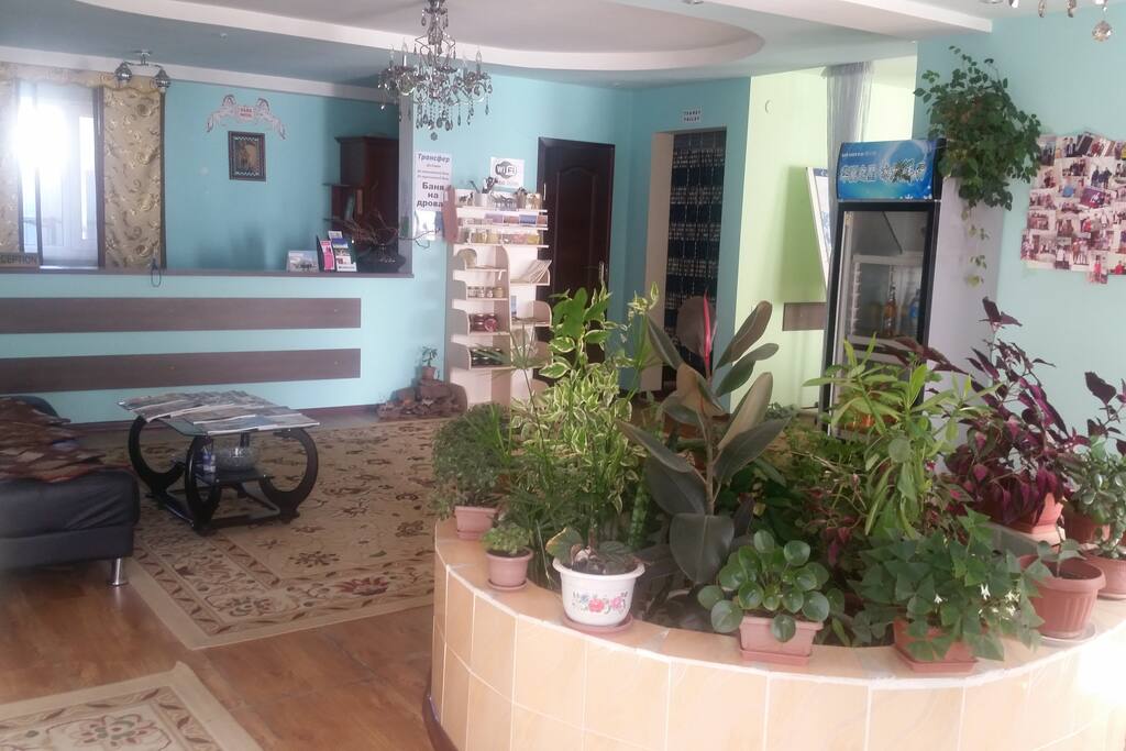 hotel reception and lounge