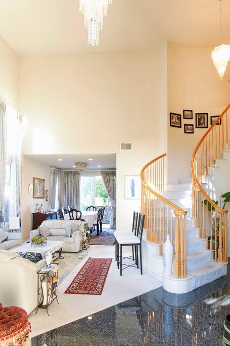 14 curved stairs lead to to your room.