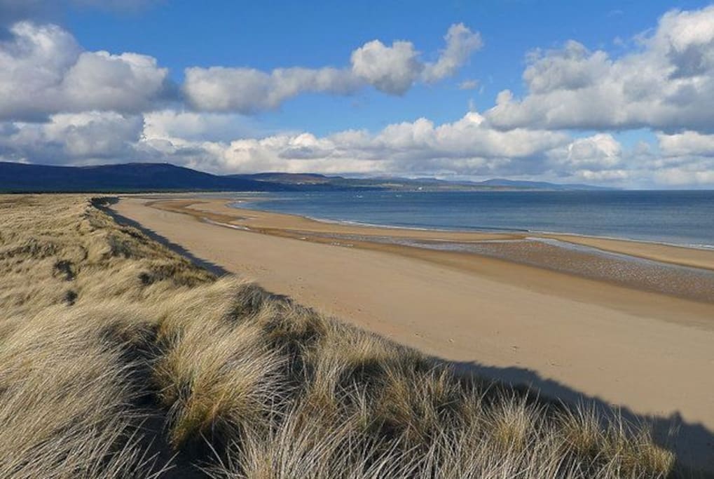 Dornoch beach has endless white sand.
