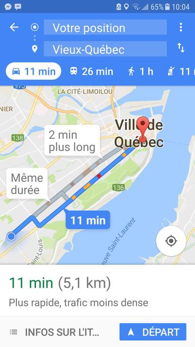 Parcours en bus