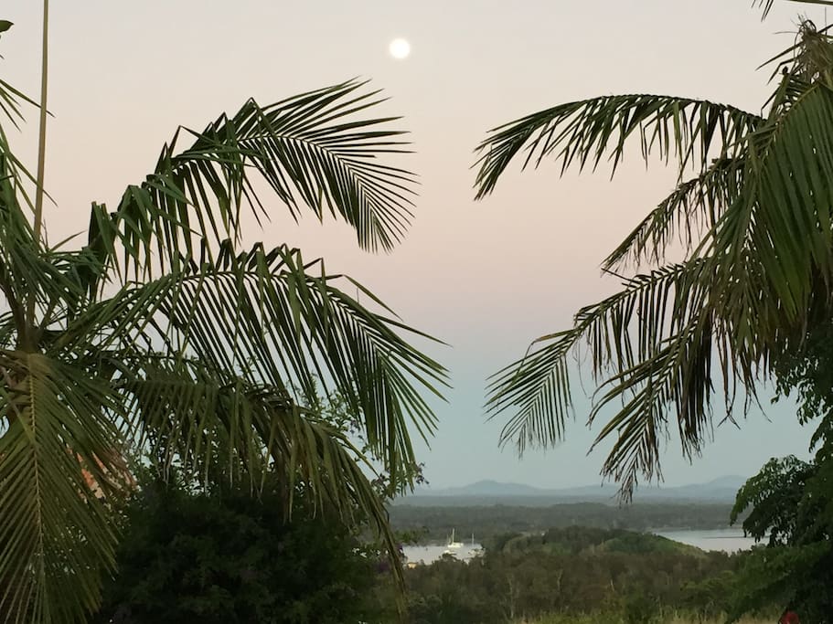 Moonlight over the River from front Deck