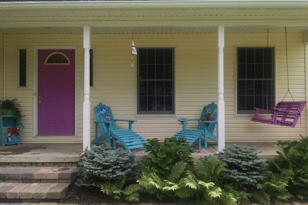Relax on the front porch with your morning coffee.