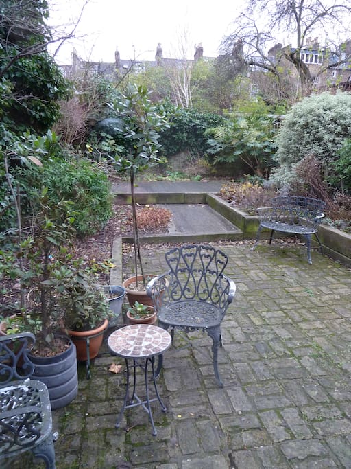 Patio garden to rear of house.