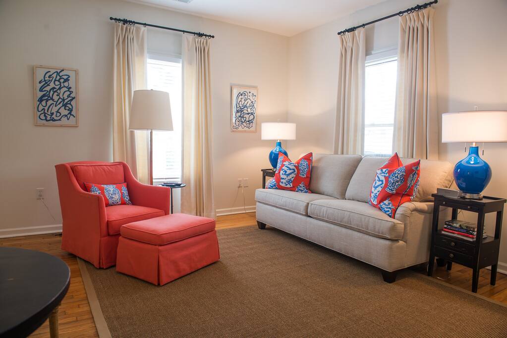 Living room with queen sofa bed