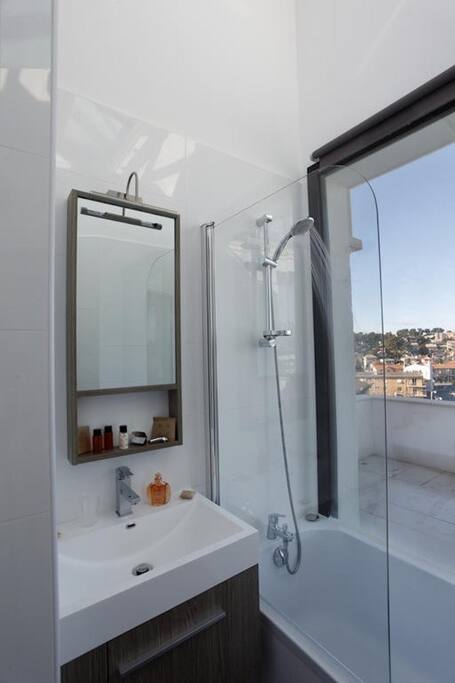 Get ready for your day in the bathroom.