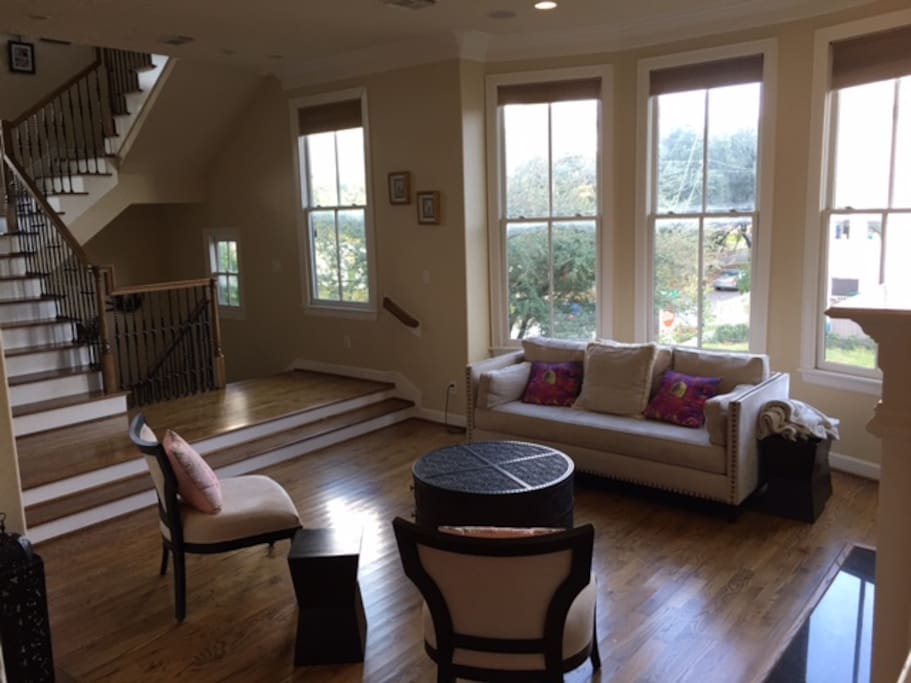 Large windows letting in plenty of sunshine