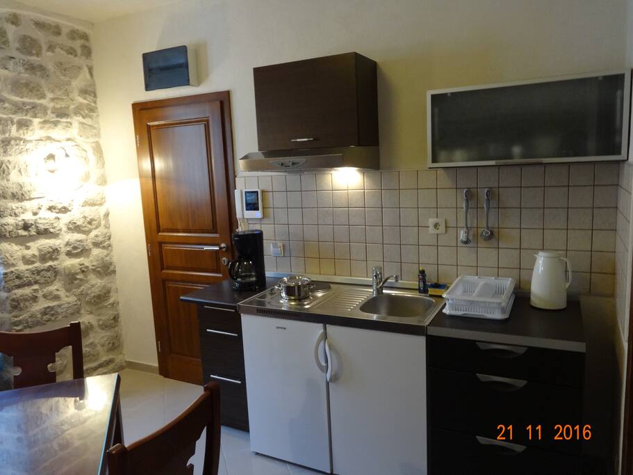living room with kitchen