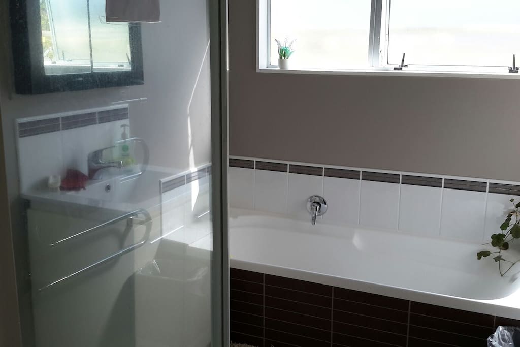 Shower decent sized - in summer you are bathed in sun!