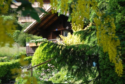 Hüttli with balcony and lake view
