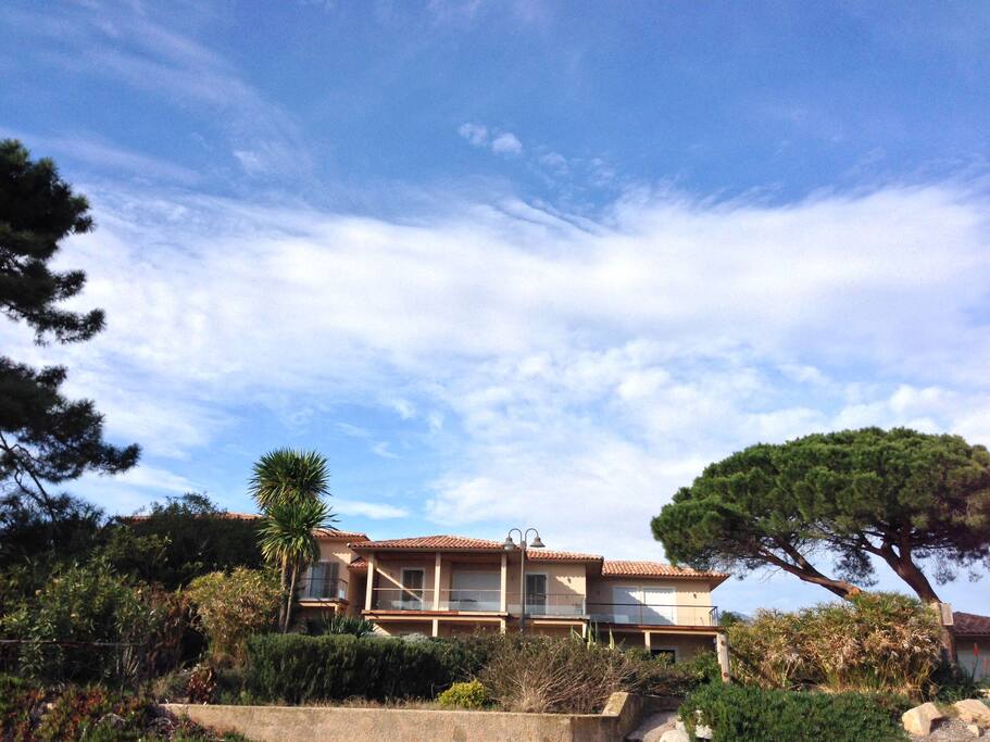 Résidence vue de la plage