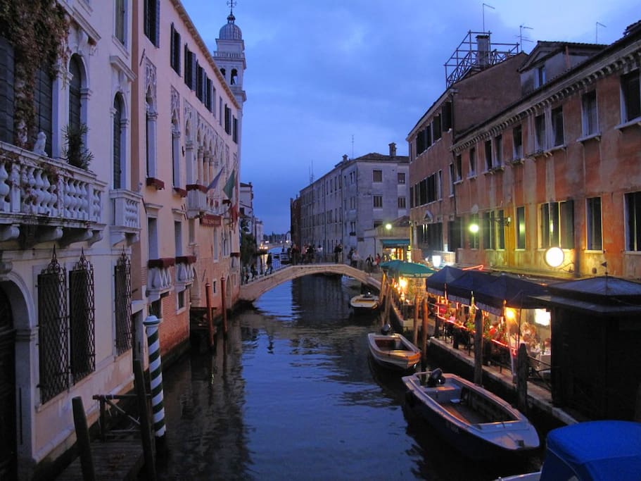 Night VIEW of the fondamenta and the Ai greci bridge