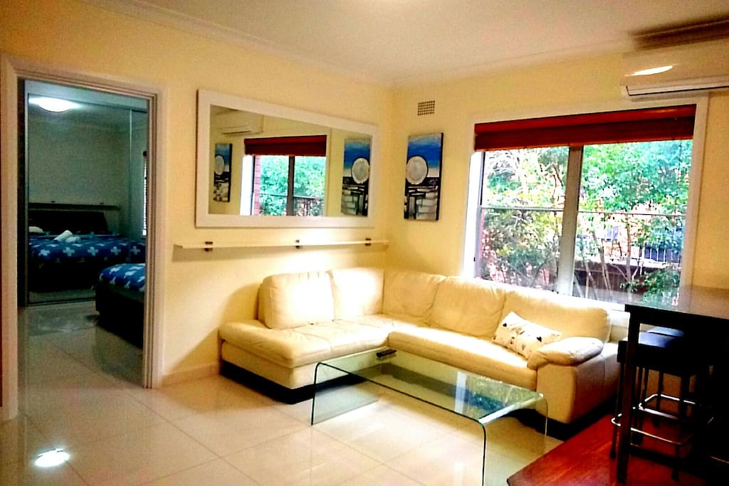 Comfortable leather couch