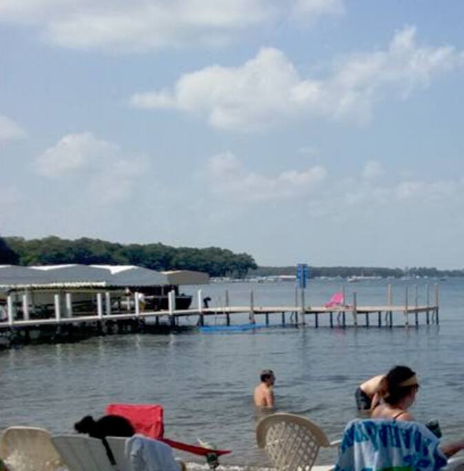 Private beach at the lake