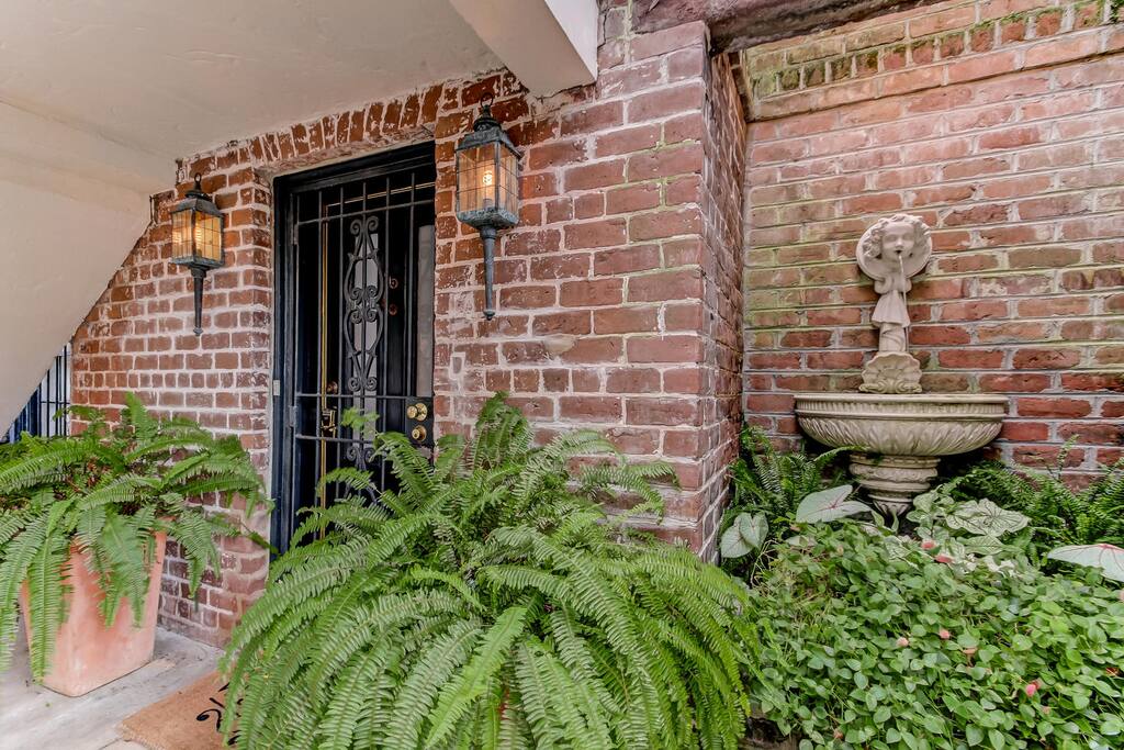 Private entrance with a keypad lock